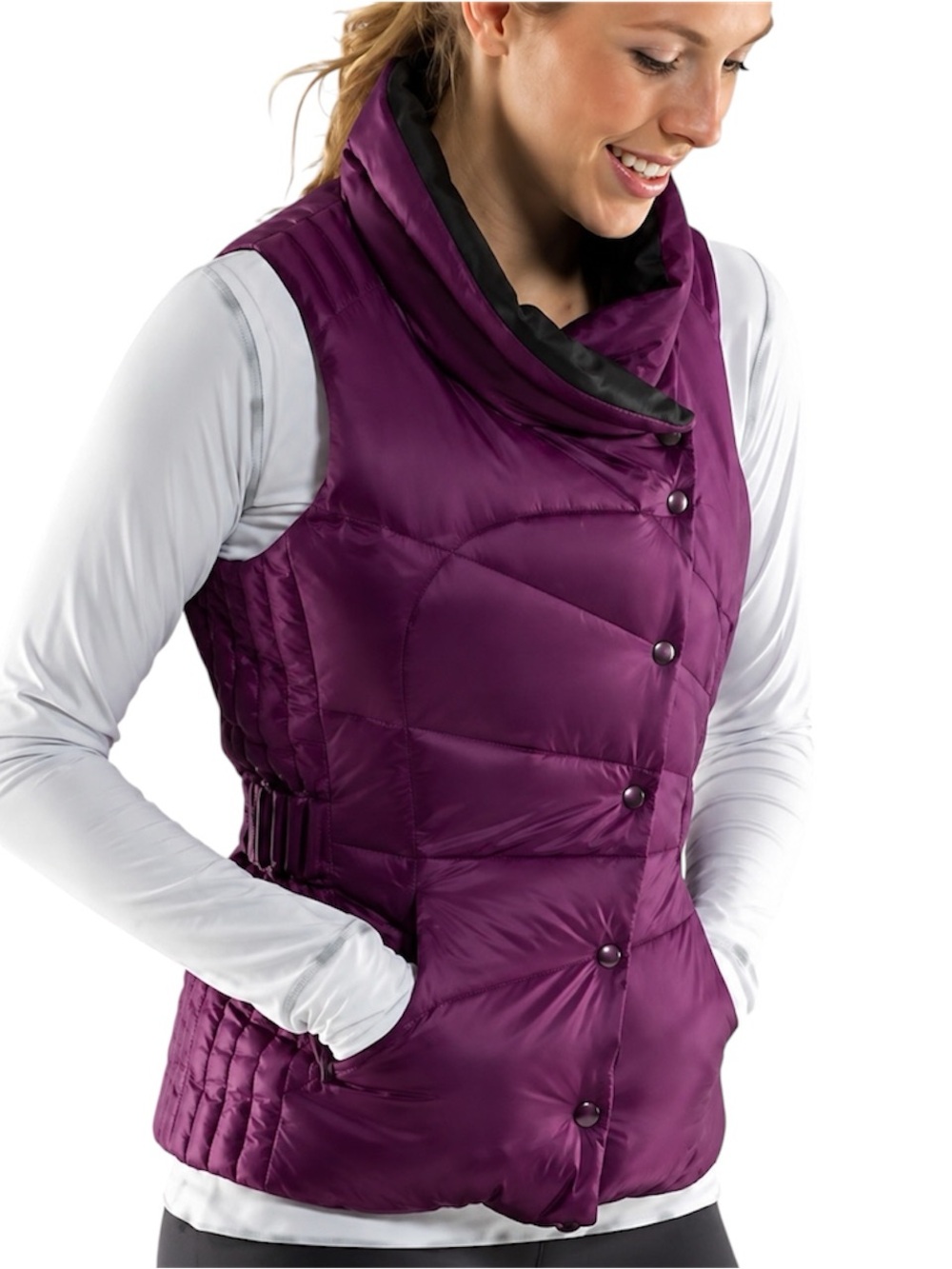 RARE Lululemon Plum Purple Black Reversible Quilted Goose Get Down Puffer Vest 4
